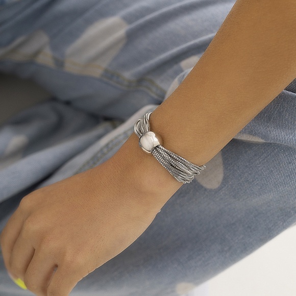 Silver Ball Multi Chain Choker - Picture 5 of 5